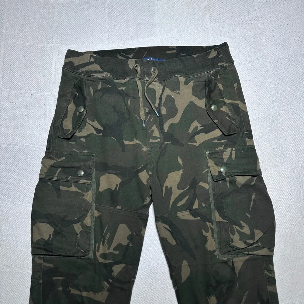 Polo Ralph Lauren Cargo Joggers Mens Small Surplus Fit Camouflage Green Military